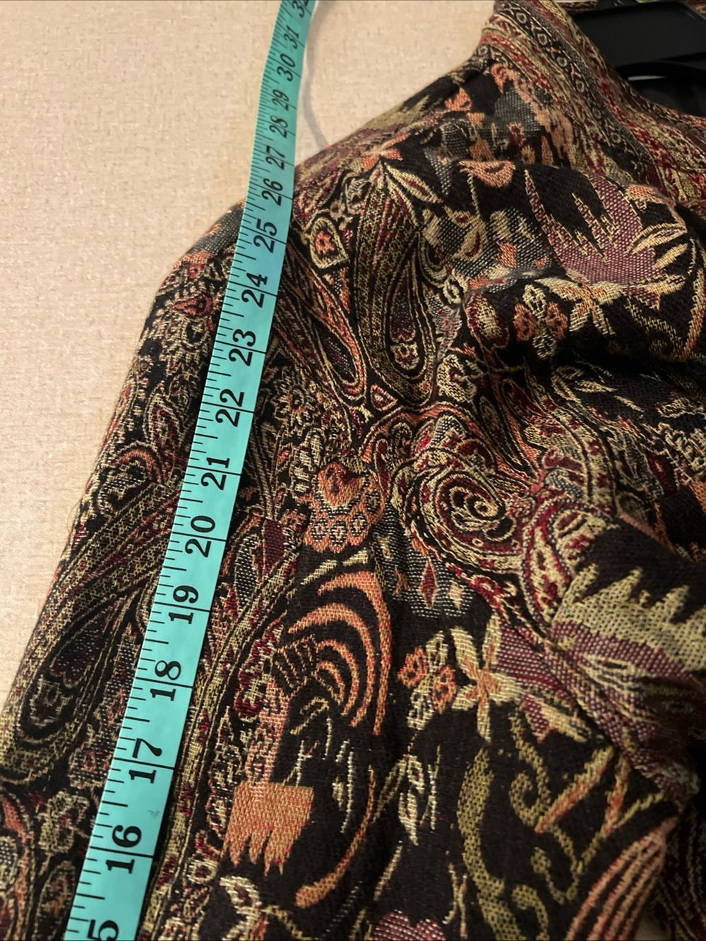 VTG White Stag Tapestry Jacket Paisley Pattern Toggle Closures Boho Size XL - Picture 6 of 6